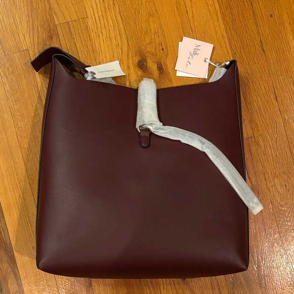Mali + Lili from Anthropology Elegant Burgundy Vegan Shoulder Bag New - Picture 3 of 4